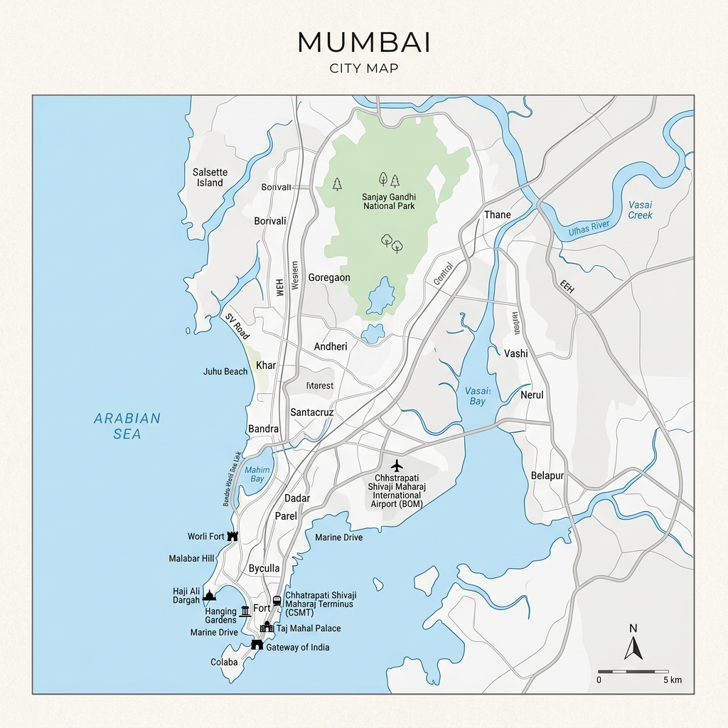 Mumbai map simple view